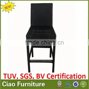 Modern Outdoor Wicker Synthetic Rattan Bar Stool High Chair thumbnail-1