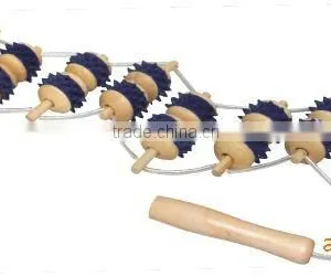 Wooden Wheel Body Back Waist Care Roller Massager thumbnail-1