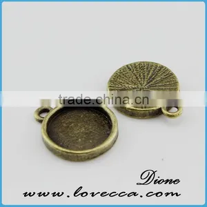 Jewelry Cabochons Finding Beads ,Antique Style Metal Setting,Cameo Setting Charm Pendant thumbnail-1