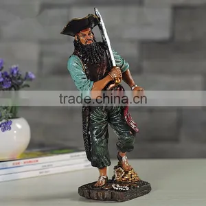 Halloween Caribbean Pirates With Sword Collection Statue thumbnail-4