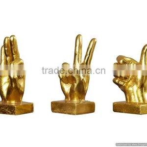 Gold Plated Hand Metal Sculpture thumbnail-1