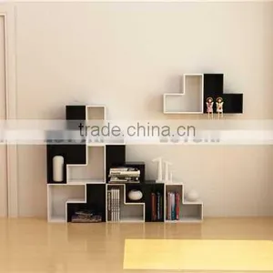 Wooden Cube Shelf Wall Mounted Bookcase Bed With Desk and Cabinet thumbnail-1
