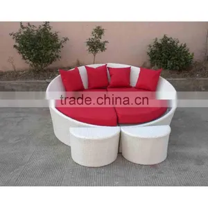 Beautiful Round Wicker Sofa With Foot Stool thumbnail-1