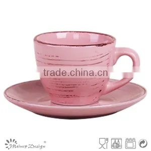 Fashionable Design Ceramic Stoneware Tea Cup and Saucer Modern Coffee Mug and Saucer thumbnail-3