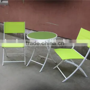 Outdoors Round Coffee Table and Folding Chairs thumbnail-1