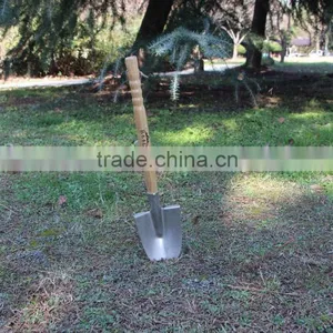 High Grade Wooden Handle Stainless Steel Survival Camping Garden Shovel for Garden Digging thumbnail-4