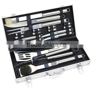 BQ-0056 18 Pcs Stainless Steel Handle Camping Barbecue Tool thumbnail-1
