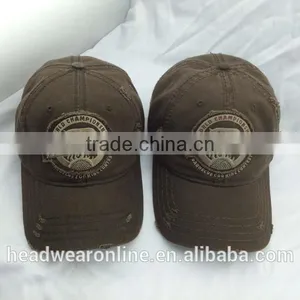 Custom Washed Distressed Leisure Baseball Caps With Embroidery Patch thumbnail-6