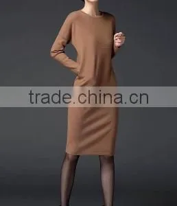 2016 Women Autumn Midi Long Sweater Knitted Wear Wrap Long Sleeve Slim Thin Pullover Skirts thumbnail-1
