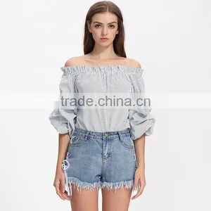 Women Latest off Shoulder Styles Casual Blouse Designs Images thumbnail-2