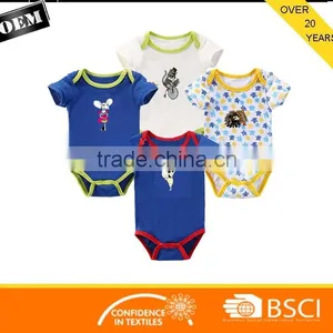 Newborn Clothes Short Sleeve Infant Product Cotton Baby Romper With Printing thumbnail-3