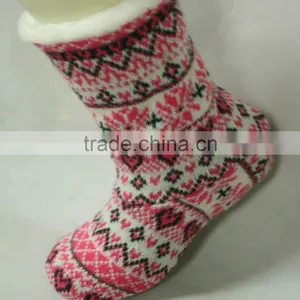 Ladies Non Slip Knitted Home Slipper Fur Acrylic Socks thumbnail-1