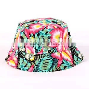 2016 Burst Models Ms. Floral Sun Hat Sun Hat Fisherman Cap Anti-UV Basin Cap Cap Multi-color Spot thumbnail-2