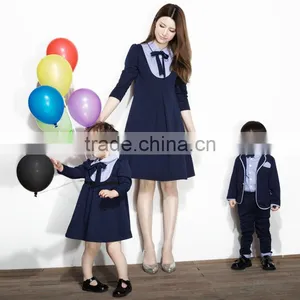 Hot Selling Family Matching Clothing Long Sleeve Mommy and me Clothing Mother and Daughter Matching Dresses thumbnail-1