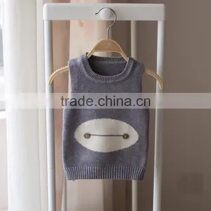 S32889W Kids Girls Knitted Vest Coat 2017 Cotton Cartoon Sweater Waistcoat Baby Girls Vest thumbnail-2