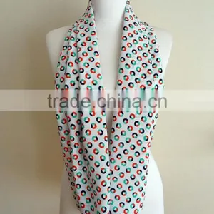 Circles Pattern Infinity Scarf, Tube Scarf, Circle Scarf, Loop Scarf, Scarves, Spring - Fall - Winter Fashion thumbnail-4