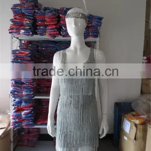 Adult Charleston 20s Jazzy Flapper Fringe Fringed Fancy Dress Costume thumbnail-1