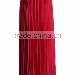 New Arrival Belted Pleated Skirt Women Fashion Chiffon Maxi Skirt 2016 thumbnail-3