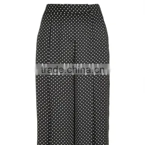 New Arrival Womens High Rise Polka Dot Wide Leg Cropped Slacks thumbnail-5