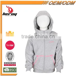 Hot Sale Long Sleeve Zipper Up Custom Sports Gym Hoodie for Kids thumbnail-1