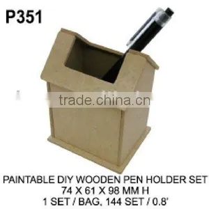 P351 PAINTABLE WOODEN PEN HOLDER SET thumbnail-1