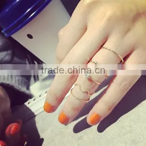 5 Pieces/set Women Gold Silver Wave Circle With Rhinestone Midi Finger Knuckle Rings thumbnail-3