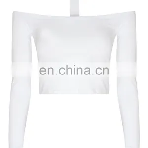 White Choker Detail Crop Top, New Model Lady Fashion Crop Top thumbnail-4
