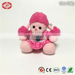 Pink Poodle Dog Cute Sitting Animal Plush Toy With Sucker thumbnail-1