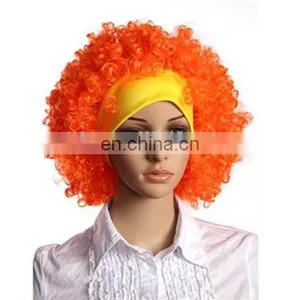 MCW-0426 Party Masquerade Synthetic Short Women Hot Curly Orange Afro Wig thumbnail-1