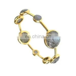Labradorite Sterling Silver Bangle/2015 Fashion Jewelry Bracelet & Bangle/New Arrival 2015 Gemstone Bangle and Bracelet thumbnail-1