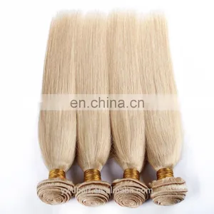 Honey Dropshipping Top Quality 100% Human # 613 Color Hair, Raw Bundles Hair Weaves, Cheap Virgin Blonde Hair thumbnail-1