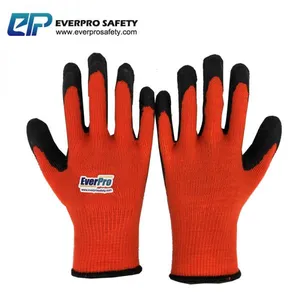 10G 5 Yarn Cotton Liner Latex Crinkle Palm Coated Work Gloves With EN388 3142X thumbnail-4