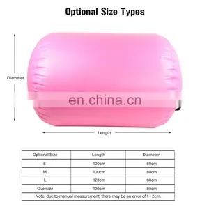1.2mm DWF Inflatable Gymnastics Air Track Roller Tumbling Mat Gym Yoga Air Barrel Roll Mats For Sale thumbnail-3