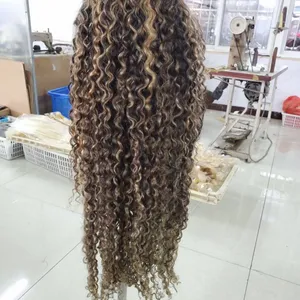 KHH Deep Curly Wave Lace Front Wigs With Baby Hair,Glueless Cuticle Aligned Peruvian Human Hair Wigs Sample for Black Women thumbnail-4
