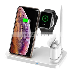4 in 1 Wireless Charger 2020 Factory Directly Sell Qi Standard Charger Crystal Wireless Portable Cellphone Charger For Iphone thumbnail-1