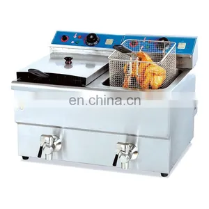 Stainless Steel Counter Top 2 Tank 2 Basket Electric Chips Fryer thumbnail-1