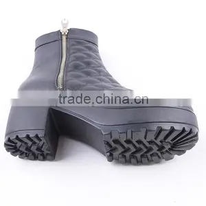 Wholesale Cowboy Indian Army Half Wellington Mid Heel Boots With Double Zippers thumbnail-6