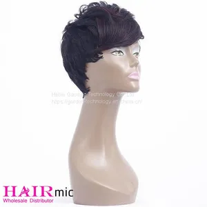 Short Wig With Long Bangs Natrual Color Full Lace Human Hair Wig thumbnail-1