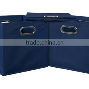 Non-woven Foldable Fabric Storage Bins Cubes Drawers With 2 Metal Handles thumbnail-2