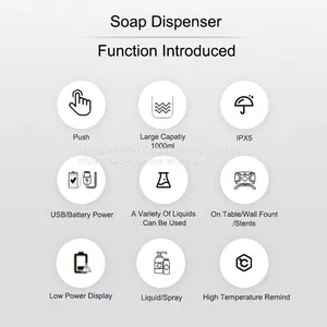 1000ml Wall Mounted Manual Hand Sanitizer Alcohol Liquid Drop Spray Soap Dispenser For Commercial thumbnail-3