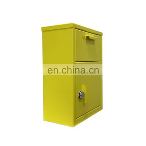 Home Outside Package Locker Waterproof Metal Steel Letter Mail Mailbox Post Wall Mount Smart Parcel Delivery Drop Box thumbnail-1