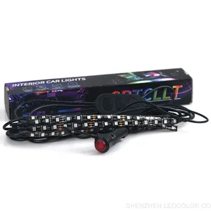 Interior Car Lights Car Led Lights APP Control With Remote Music Sync Color Change RGB thumbnail-5