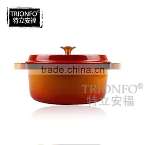 Hot Sale Trionfo Orange Pre-seasoned Cast Iron Enamel Cookware thumbnail-3