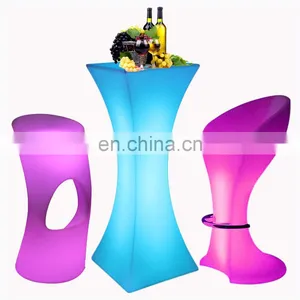 Wireless Illuminated Glowing Led Portable Led Light Bar Cocktail Tables and Chairs Modern Night Club Furniture Led Light Bar Tab thumbnail-1