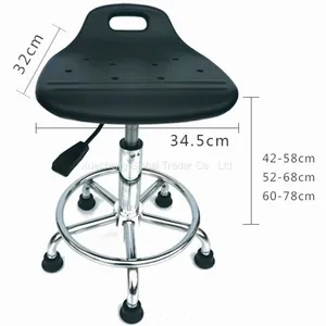 Portable Gaslift Lab Stool Swivel ESD Chair for Laboratory Office Institute Public Use thumbnail-2