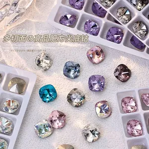 Nail Art Mini Zircon Diamond Jewelry Sparkling Mesh Red New Inverted Flat Bottom Transparent White Champagne Shaped Small Diamond Mix thumbnail-4