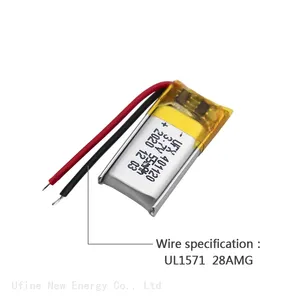 China Lipo Cell Manufacturer Customized POS Machine Rechargeable Li-Ion Battery UFX 401120 55mAh 3.7V Small Lipo Battery thumbnail-3