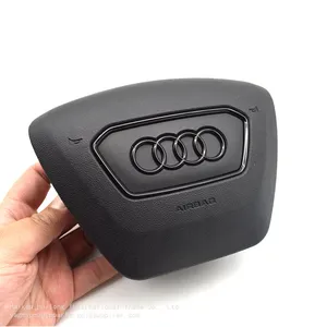 For Audi A6 C8 Alcantara Leather Steering Wheel Airbag Cover Trim Cover White/Black/Red Stitching thumbnail-5