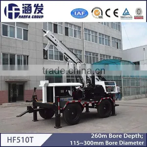 260m Depth HF510T Portable Trailer Mounted Water Well Drilling Rig for Sale thumbnail-1