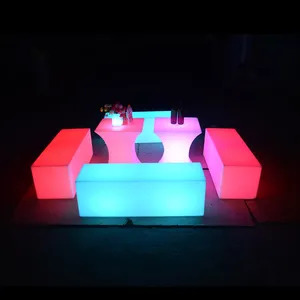 Custom Nightclub Bar Table and Chairs Illuminated Waterproof Furniture for Outdoor Parties and Home Use Color Change Set thumbnail-5